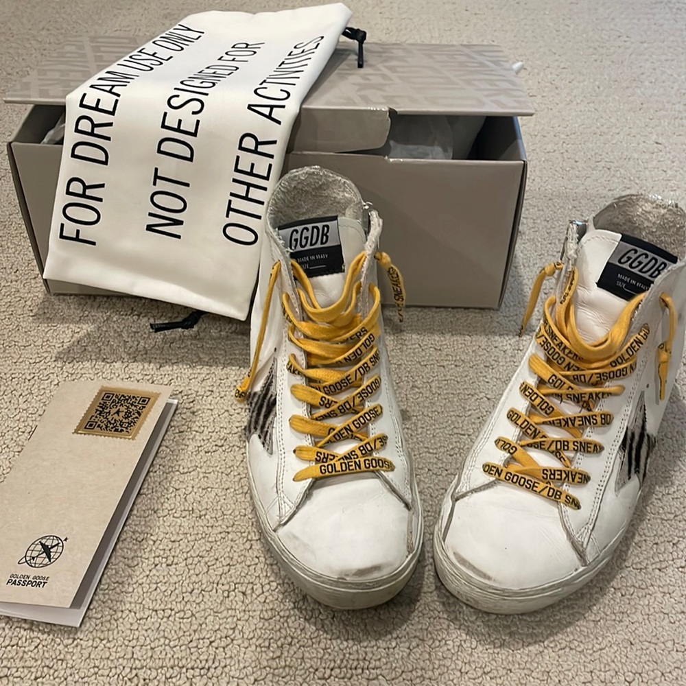 EUC condition golden goose francy sneakers with yellow laces sz 37 $600